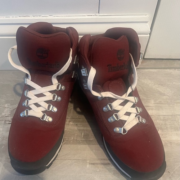 Timberland Men\'s Red  Marion Lace-Up Boots canvas sz 9.5 New main image 9